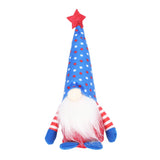 Independence Day Gnome Cute Handcrafted Beautiful Meaning Gnome Plush Decoration for Office Living Room Blue Star - 45-Degree Angle