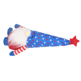 Independence Day Gnome Cute Handcrafted Beautiful Meaning Gnome Plush Decoration for Office Living Room Blue Star - Rear View