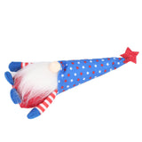 Independence Day Gnome Cute Handcrafted Beautiful Meaning Gnome Plush Decoration for Office Living Room Blue Star - Low Angle