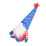 Independence Day Gnome Cute Handcrafted Beautiful Meaning Gnome Plush Decoration for Office Living Room Blue Star - Extra Image