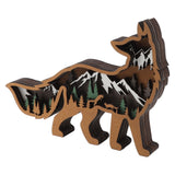 Wood Animal Ornament Multi Layered Creativity Mechanically Engraved Wooden Animal Crafts for Home Office Decoration - Top-Down View