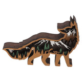 Wood Animal Ornament Multi Layered Creativity Mechanically Engraved Wooden Animal Crafts for Home Office Decoration