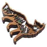 Wood Animal Ornament Multi Layered Creativity Mechanically Engraved Wooden Animal Crafts for Home Office Decoration - Low Angle