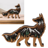 Wood Animal Ornament Multi Layered Creativity Mechanically Engraved Wooden Animal Crafts for Home Office Decoration - Extra Image