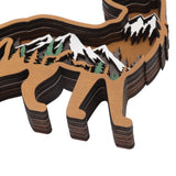 Wood Animal Ornament Multi Layered Creativity Mechanically Engraved Wooden Animal Crafts for Home Office Decoration - Extra Image