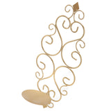 Candle Holder Iron Candlestick Folding Wall Mount Base Sconce Home Decoration for Room Metal Gold - Top-Down View