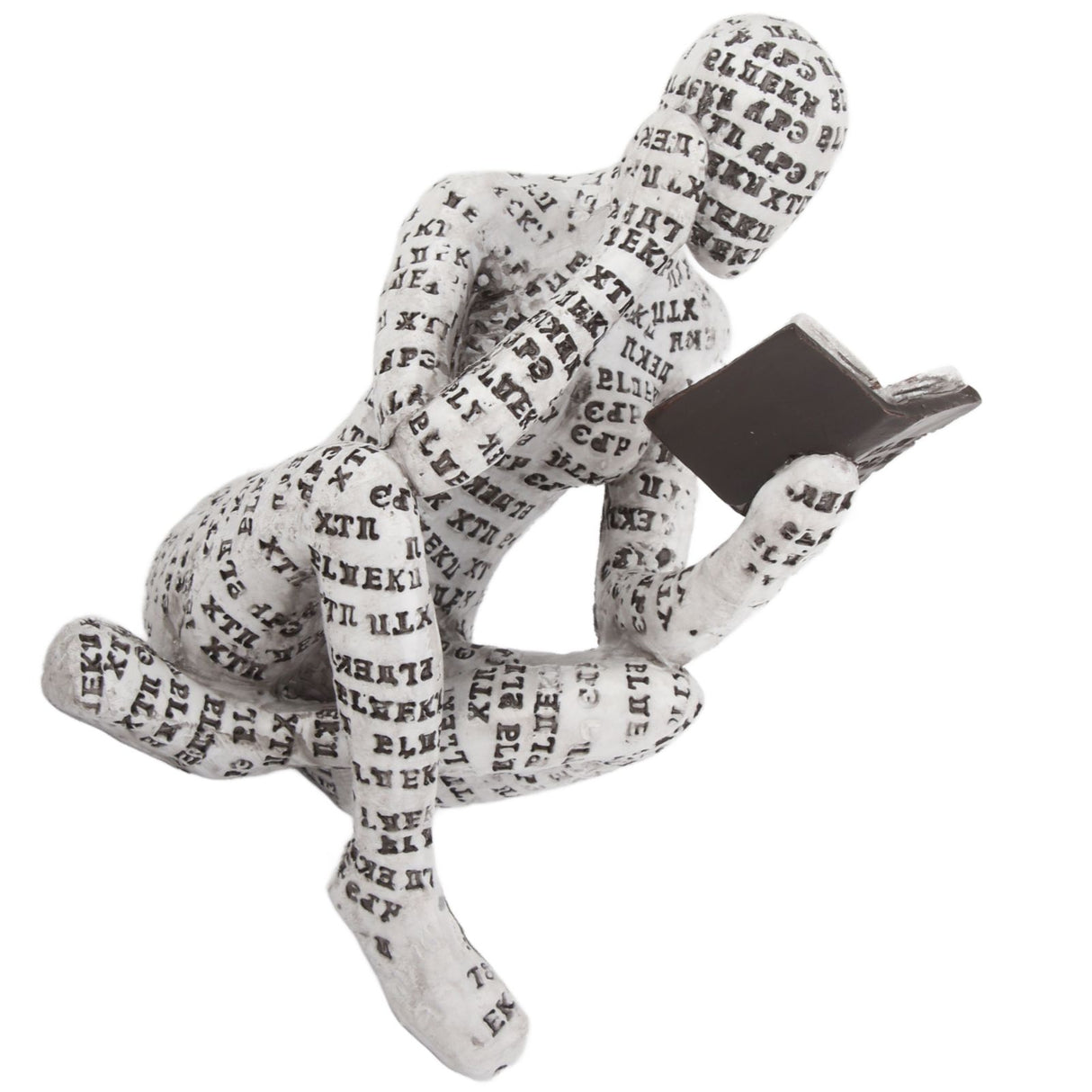 Resin Reading Woman Figurine Innovative Lady Reading Pulp Molding Bookshelf Ornaments for Home Decoration A