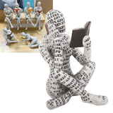 Resin Reading Woman Figurine Innovative Lady Reading Pulp Molding Bookshelf Ornaments for Home Decoration A