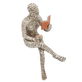 Resin Reading Woman Figurine Innovative Lady Reading Pulp Molding Bookshelf Ornaments for Home Decoration B