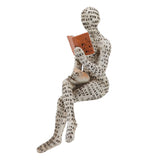Resin Reading Woman Figurine Innovative Lady Reading Pulp Molding Bookshelf Ornaments for Home Decoration B - Side View
