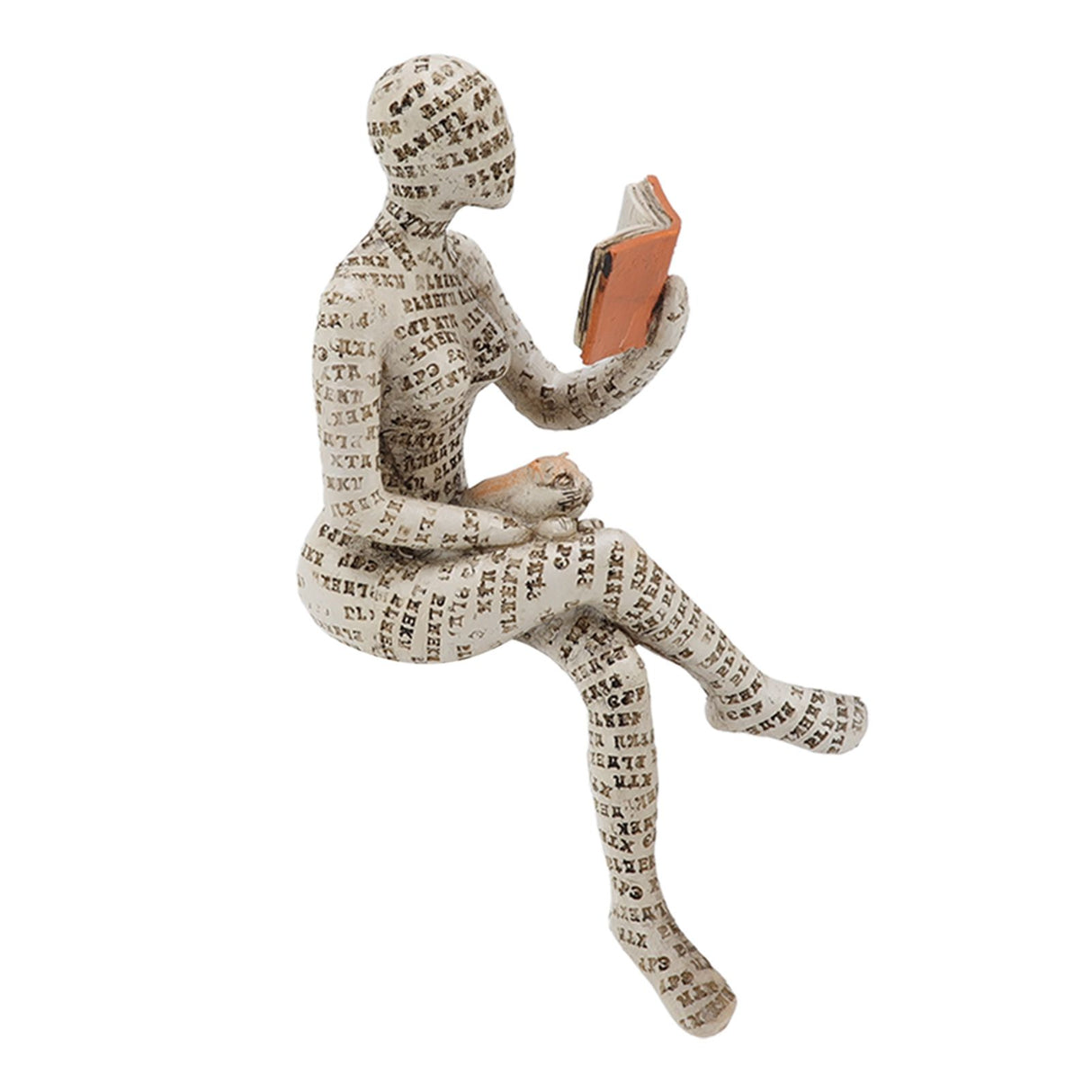 Resin Reading Woman Figurine Innovative Lady Reading Pulp Molding Bookshelf Ornaments for Home Decoration B