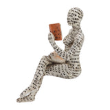 Resin Reading Woman Figurine Innovative Lady Reading Pulp Molding Bookshelf Ornaments for Home Decoration B - 45-Degree Angle