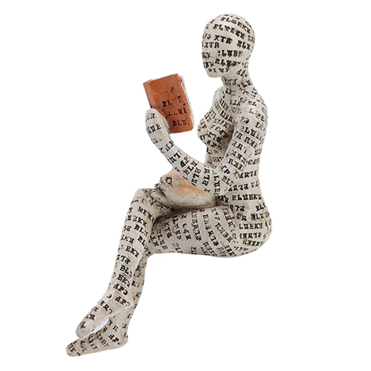 Resin Reading Woman Figurine Innovative Lady Reading Pulp Molding Bookshelf Ornaments for Home Decoration B