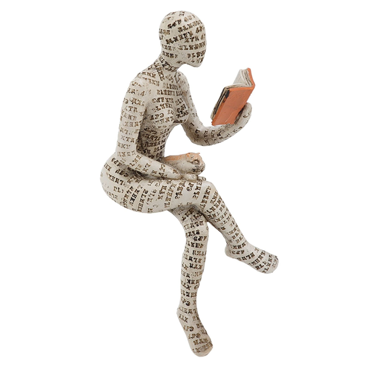 Resin Reading Woman Figurine Innovative Lady Reading Pulp Molding Bookshelf Ornaments for Home Decoration B