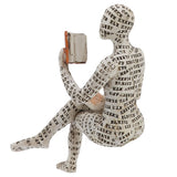 Resin Reading Woman Figurine Innovative Lady Reading Pulp Molding Bookshelf Ornaments for Home Decoration B
