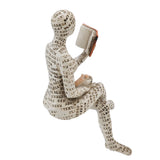 Resin Reading Woman Figurine Innovative Lady Reading Pulp Molding Bookshelf Ornaments for Home Decoration B - Extra Image