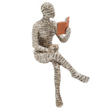 Resin Reading Woman Figurine Innovative Lady Reading Pulp Molding Bookshelf Ornaments for Home Decoration B
