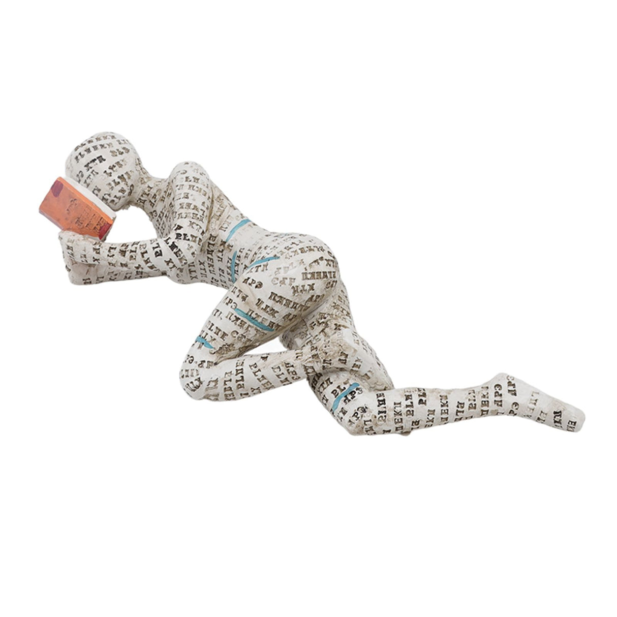 Resin Reading Woman Figurine Innovative Lady Reading Pulp Molding Bookshelf Ornaments for Home Decoration C