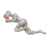 Resin Reading Woman Figurine Innovative Lady Reading Pulp Molding Bookshelf Ornaments for Home Decoration C