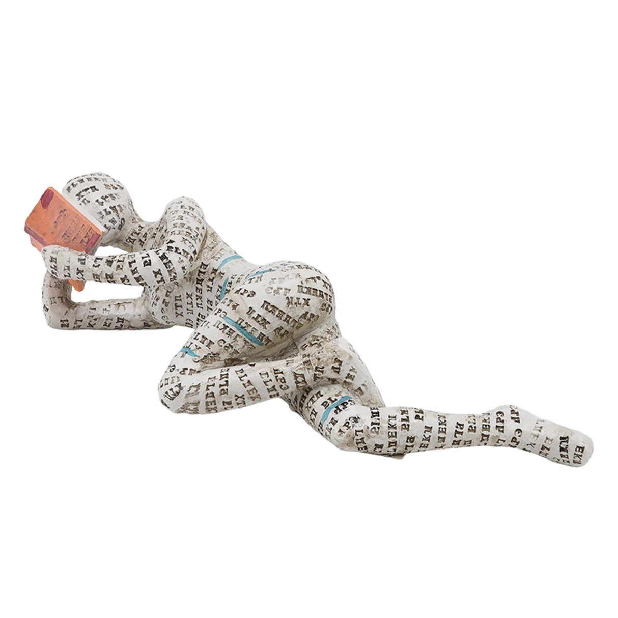Resin Reading Woman Figurine Innovative Lady Reading Pulp Molding Bookshelf Ornaments for Home Decoration C
