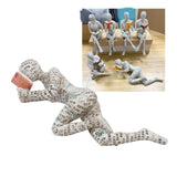 Resin Reading Woman Figurine Innovative Lady Reading Pulp Molding Bookshelf Ornaments for Home Decoration C