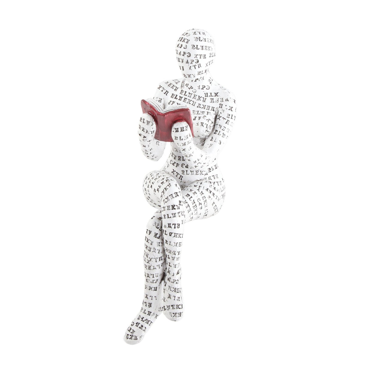 Resin Reading Woman Figurine Innovative Lady Reading Pulp Molding Bookshelf Ornaments for Home Decoration D