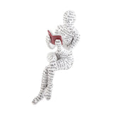 Resin Reading Woman Figurine Innovative Lady Reading Pulp Molding Bookshelf Ornaments for Home Decoration D