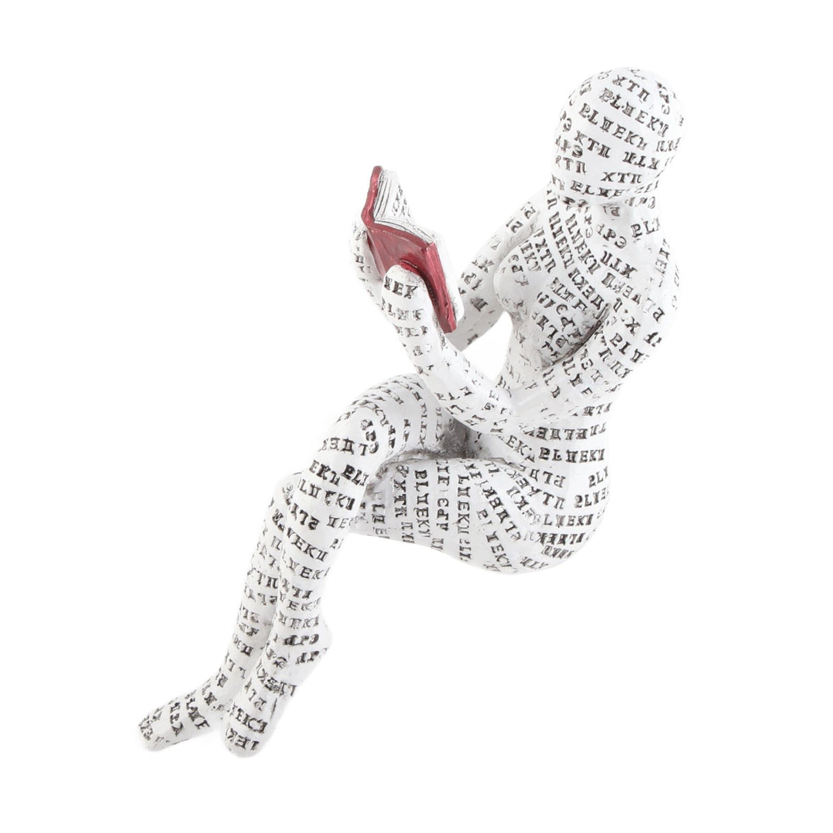 Resin Reading Woman Figurine Innovative Lady Reading Pulp Molding Bookshelf Ornaments for Home Decoration D