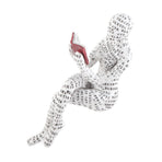 Resin Reading Woman Figurine Innovative Lady Reading Pulp Molding Bookshelf Ornaments for Home Decoration D