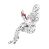 Resin Reading Woman Figurine Innovative Lady Reading Pulp Molding Bookshelf Ornaments for Home Decoration D - Top-Down View