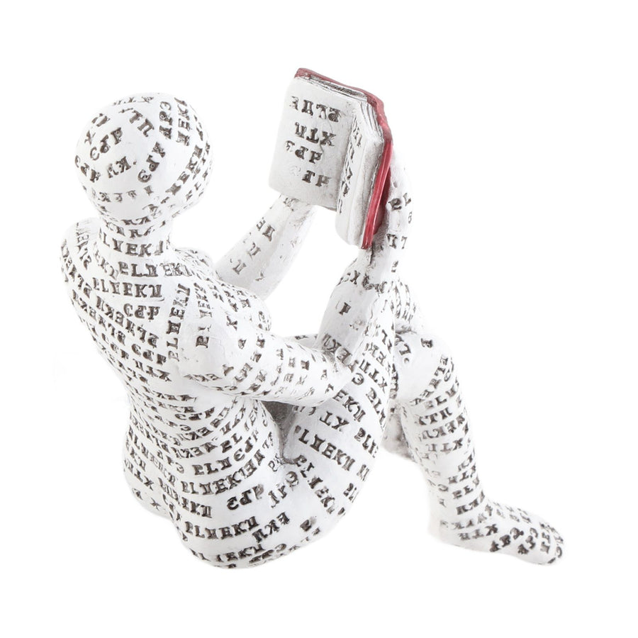 Resin Reading Woman Figurine Innovative Lady Reading Pulp Molding Bookshelf Ornaments for Home Decoration D