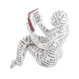 Resin Reading Woman Figurine Innovative Lady Reading Pulp Molding Bookshelf Ornaments for Home Decoration D