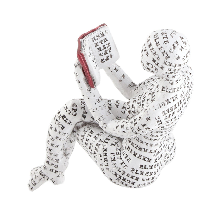 Resin Reading Woman Figurine Innovative Lady Reading Pulp Molding Bookshelf Ornaments for Home Decoration D