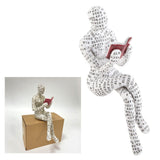 Resin Reading Woman Figurine Innovative Lady Reading Pulp Molding Bookshelf Ornaments for Home Decoration D