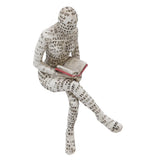 Resin Reading Woman Figurine Innovative Lady Reading Pulp Molding Bookshelf Ornaments for Home Decoration E