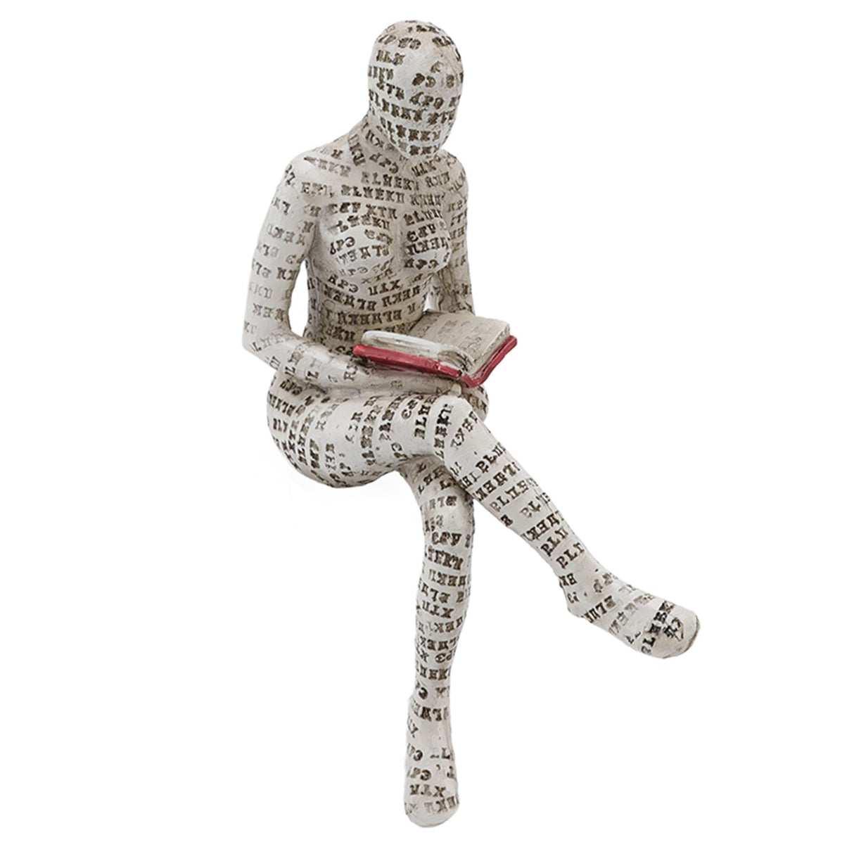 Resin Reading Woman Figurine Innovative Lady Reading Pulp Molding Bookshelf Ornaments for Home Decoration E