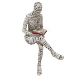 Resin Reading Woman Figurine Innovative Lady Reading Pulp Molding Bookshelf Ornaments for Home Decoration E