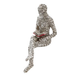 Resin Reading Woman Figurine Innovative Lady Reading Pulp Molding Bookshelf Ornaments for Home Decoration E - Rear View
