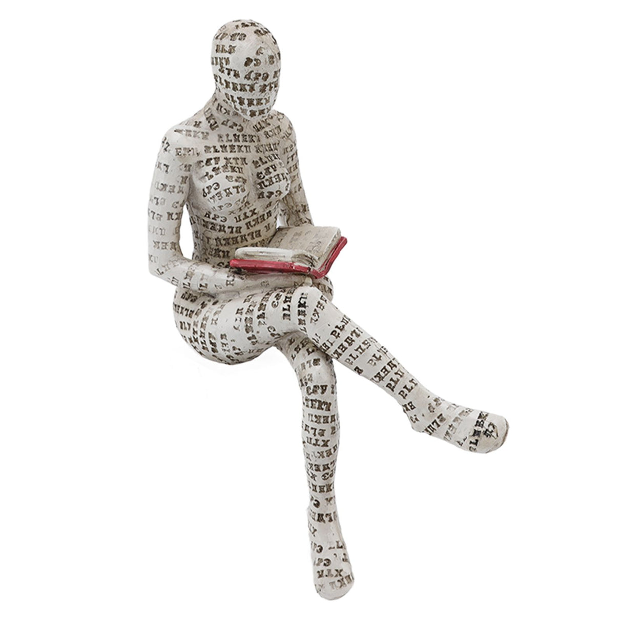 Resin Reading Woman Figurine Innovative Lady Reading Pulp Molding Bookshelf Ornaments for Home Decoration E