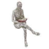 Resin Reading Woman Figurine Innovative Lady Reading Pulp Molding Bookshelf Ornaments for Home Decoration E
