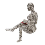 Resin Reading Woman Figurine Innovative Lady Reading Pulp Molding Bookshelf Ornaments for Home Decoration E