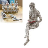 Resin Reading Woman Figurine Innovative Lady Reading Pulp Molding Bookshelf Ornaments for Home Decoration E - Extra Image