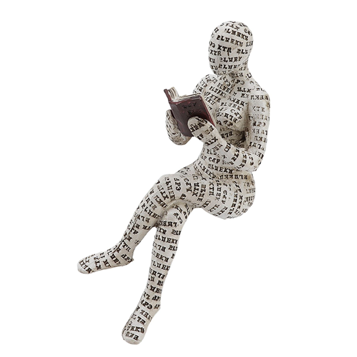 Resin Reading Woman Figurine Innovative Lady Reading Pulp Molding Bookshelf Ornaments for Home Decoration F