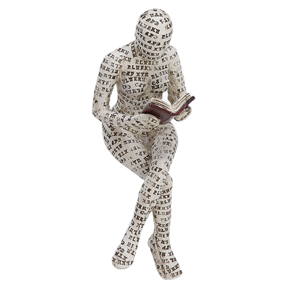 Resin Reading Woman Figurine Innovative Lady Reading Pulp Molding Bookshelf Ornaments for Home Decoration F