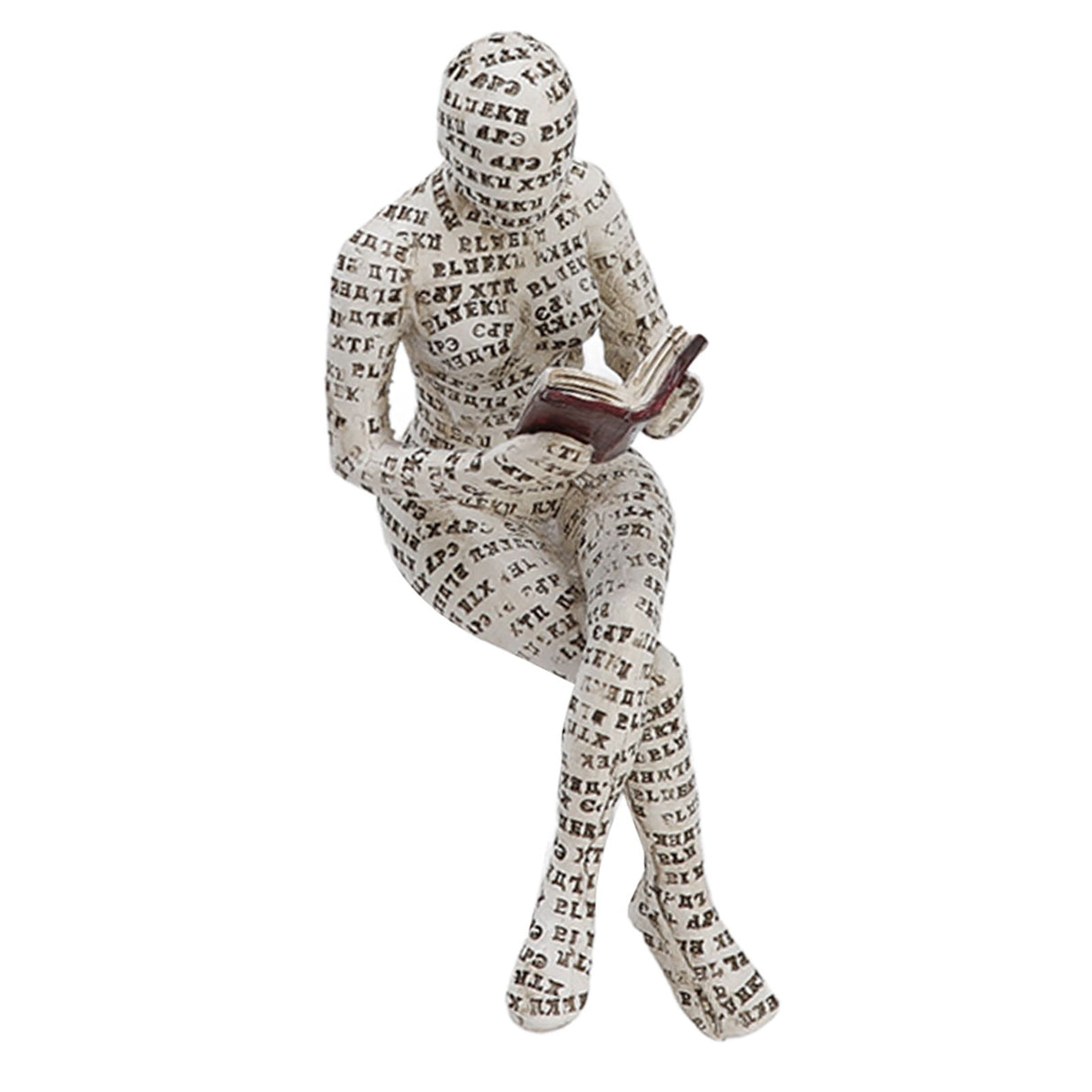 Resin Reading Woman Figurine Innovative Lady Reading Pulp Molding Bookshelf Ornaments for Home Decoration F