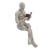 Resin Reading Woman Figurine Innovative Lady Reading Pulp Molding Bookshelf Ornaments for Home Decoration F