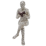 Resin Reading Woman Figurine Innovative Lady Reading Pulp Molding Bookshelf Ornaments for Home Decoration F - Close-Up Angle