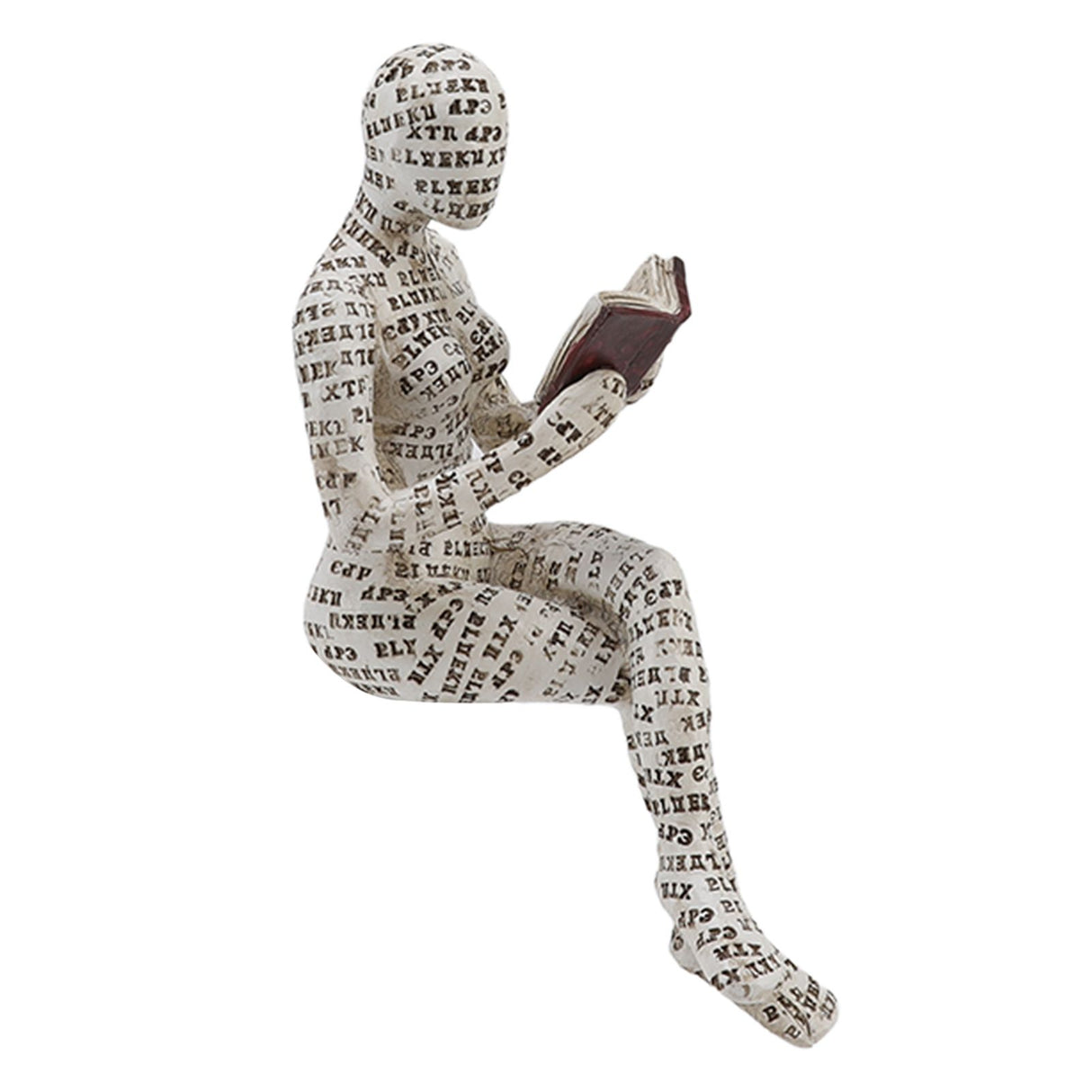Resin Reading Woman Figurine Innovative Lady Reading Pulp Molding Bookshelf Ornaments for Home Decoration F