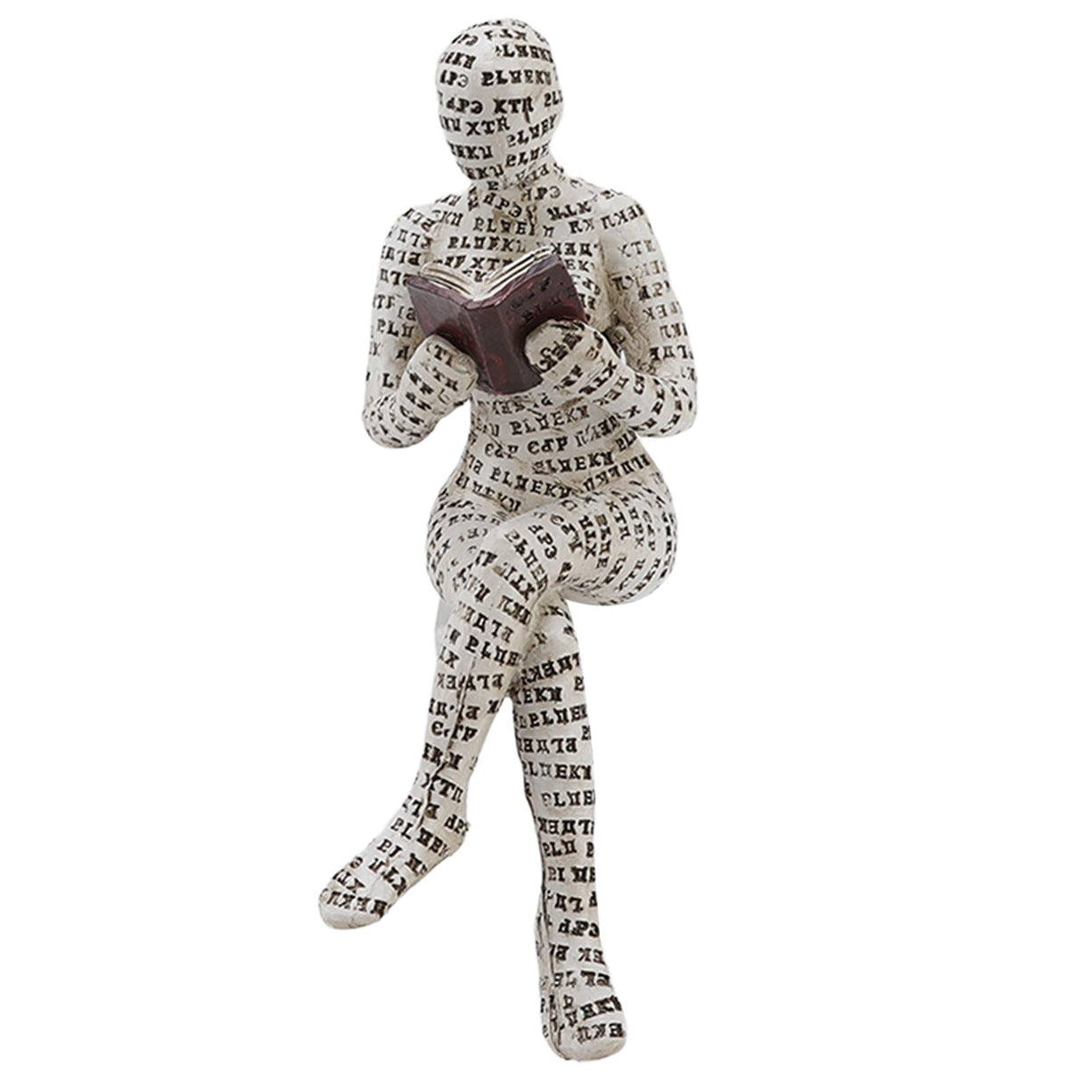 Resin Reading Woman Figurine Innovative Lady Reading Pulp Molding Bookshelf Ornaments for Home Decoration F