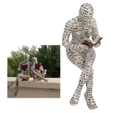 Resin Reading Woman Figurine Innovative Lady Reading Pulp Molding Bookshelf Ornaments for Home Decoration F